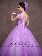Purple One Shoulder Quinceanera Ball Gown Prom Dress Home Coming Dress Sweet Sixteen Dress X011